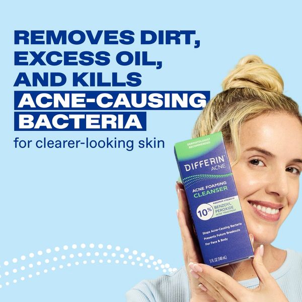 Differin Maximum Strength Foaming Acne Face and Body Wash with 10% Benzoyl Peroxide - 5 fl oz