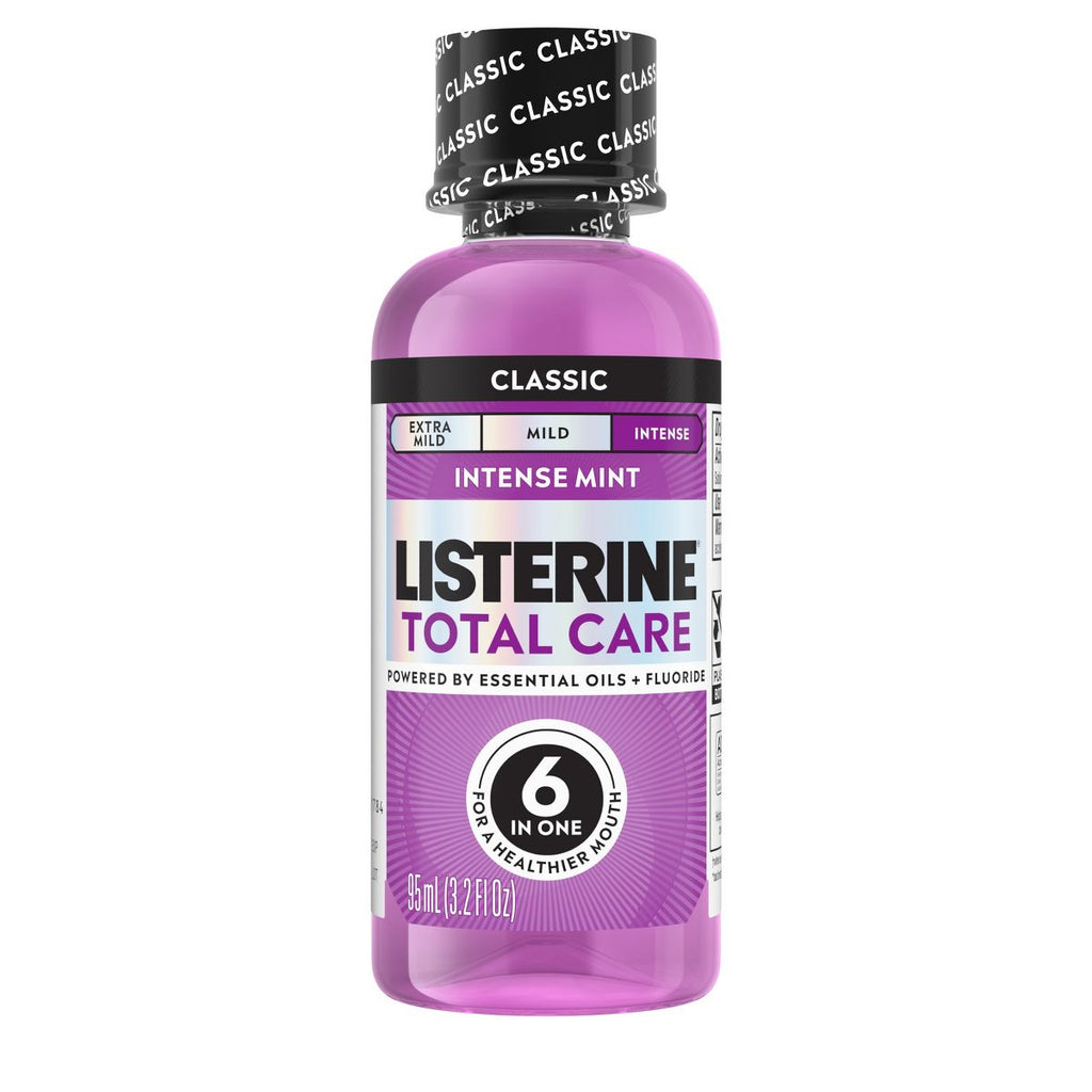 Listerine Total Care Anticavity Fluoride Intense Mouthwash - Mint - Travel Size - 3.2oz