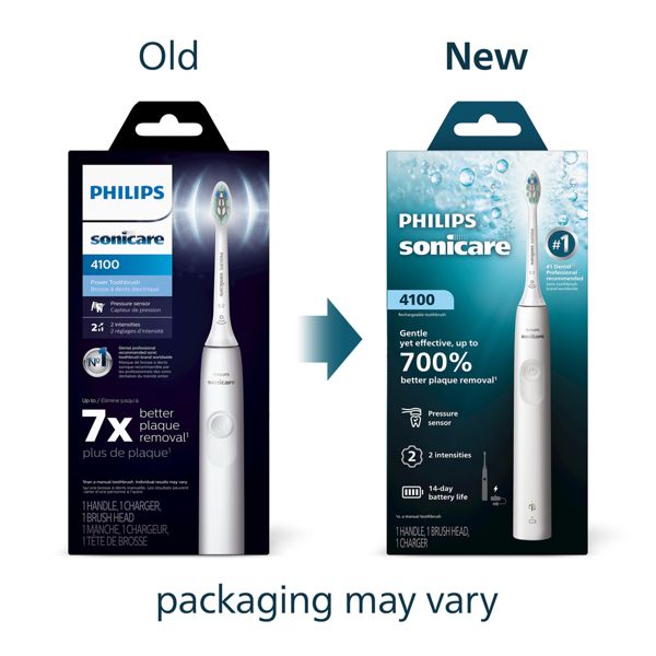 Philips Sonicare 4100 Plaque Control Rechargeable Electric Toothbrush - HX3681/23 - White