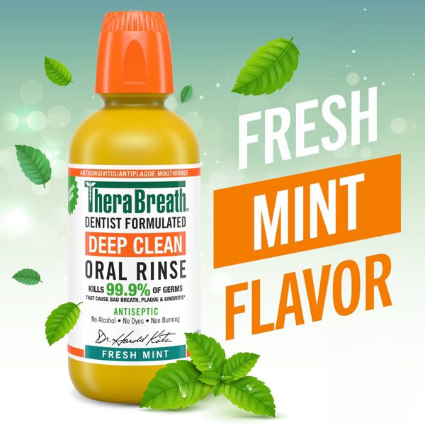 TheraBreath Deep Clean Mouthwash - Fresh Mint - 16 fl oz