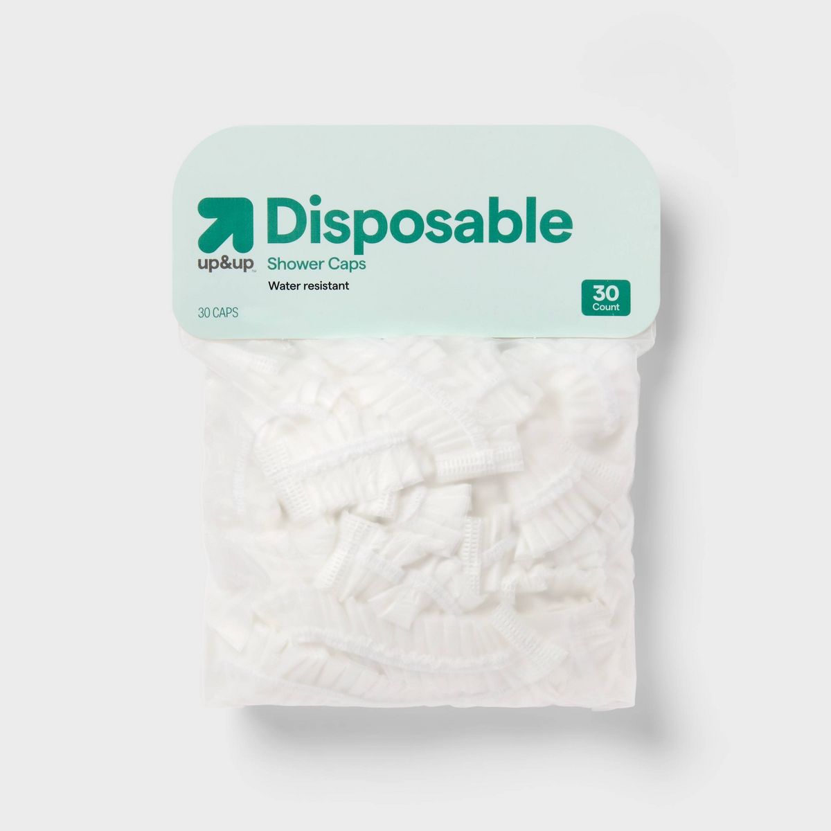 30pc Plastic Disposable Shower Cap - White - up&up™