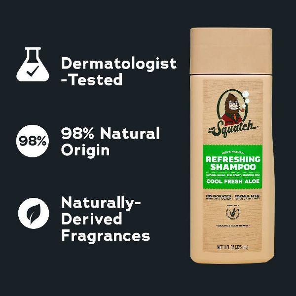DR. SQUATCH Men's Natural Shampoo - Cool Fresh Aloe - 11oz