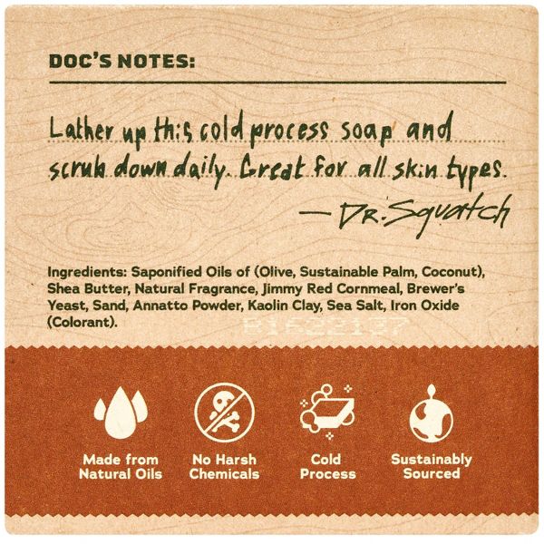 DR. SQUATCH Men's All Natural Bar Soap - Wood Barrel Bourbon - 5oz
