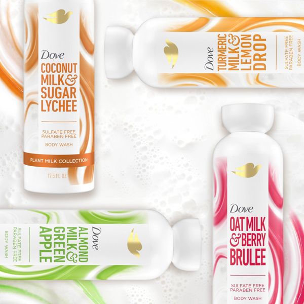 Dove Beauty Plant Milk Cleansing Body Wash - Oat Milk & Berry Brulee - 17.5 fl oz