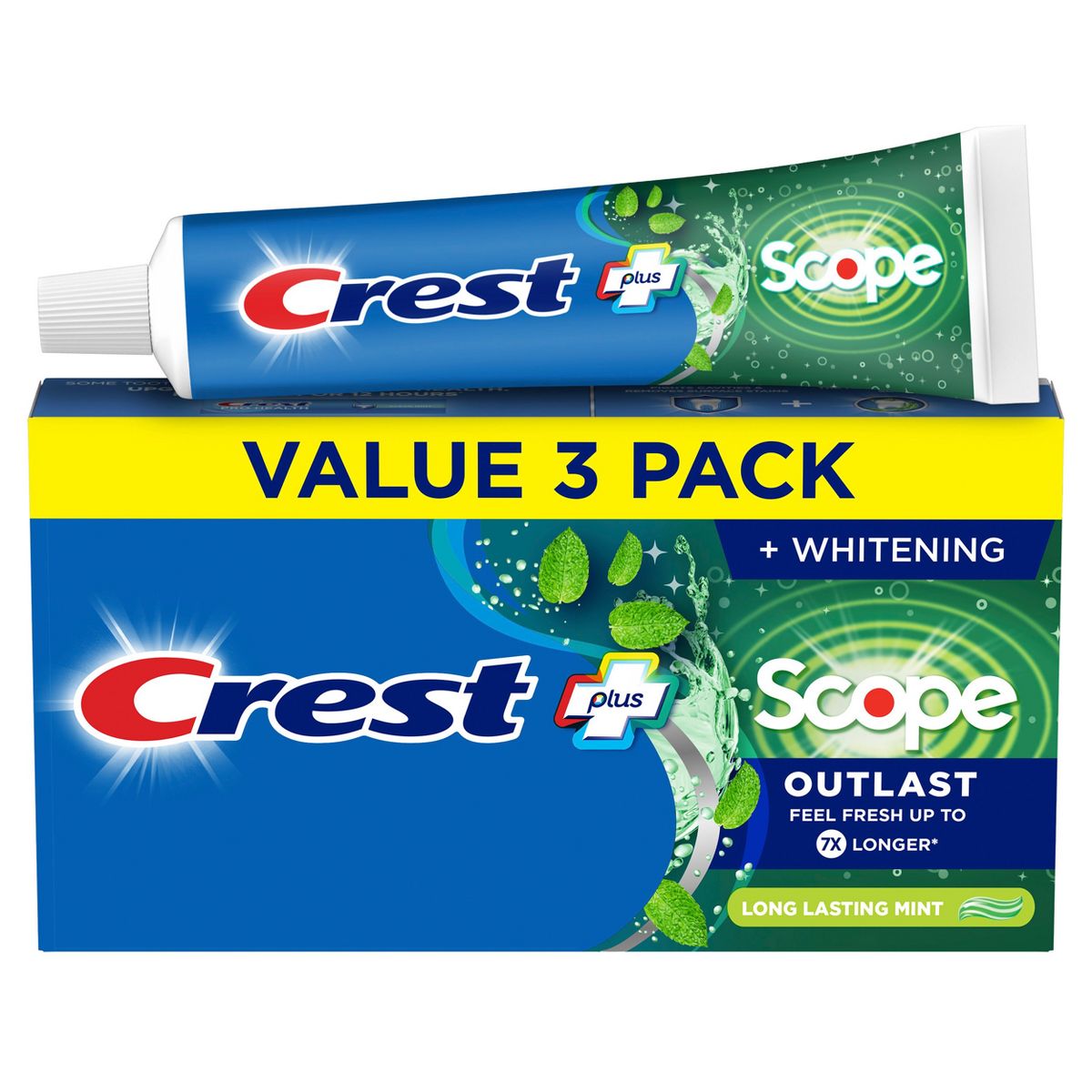 Crest + Scope Outlast Complete Whitening Fluoride Toothpaste - Mint - 5.4oz