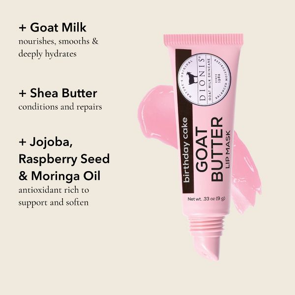 DIONIS GOAT MILK SKINCARE Birthday Cake Goat Butter Lip Mask - 0.33oz