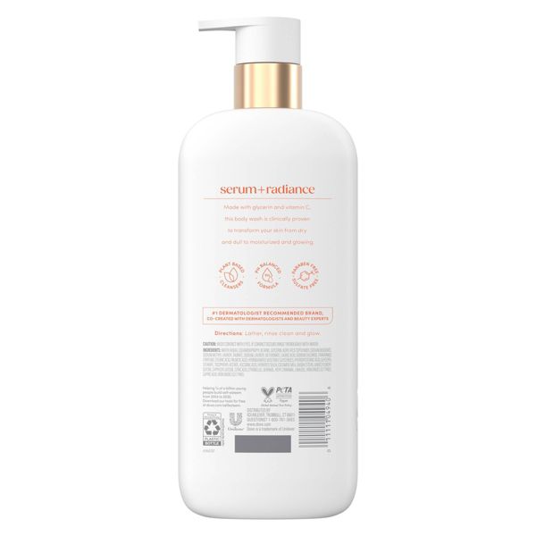 Dove Beauty Serum Body Wash for Women with 3% Brightening Serum + Vitamin C - Glow Recharge - 18.5 fl oz