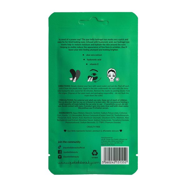 Que Bella Moisturizing Hydrogel Eye Masks - 3ct