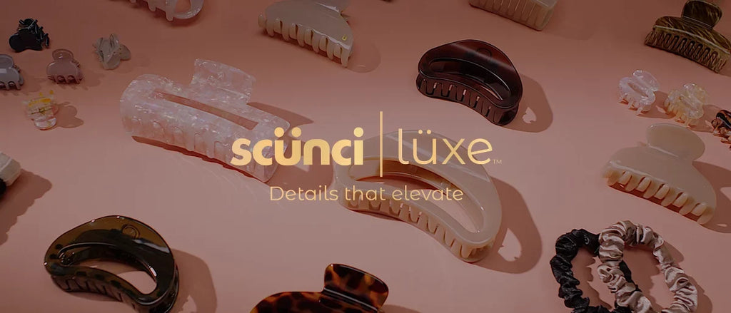 scünci | lüxe Acrylic Open Cut Rectangle Claw Clip - Pink