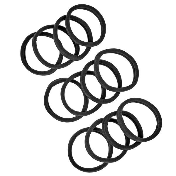 scünci No Damage Super Comfy Hosiery Elastic Hair Tie Ponytailers - Black - All Hair - 12pcs