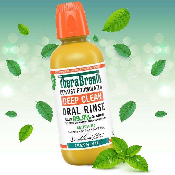 TheraBreath Deep Clean Mouthwash - Fresh Mint - 16 fl oz