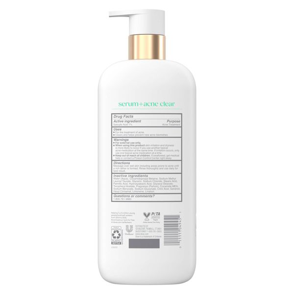 Dove Serum Body Wash with 1% Clearing Salicylic Acid - Acne Clear - 18.5 fl oz