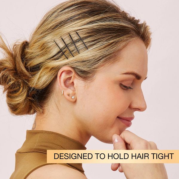 scünci Curved Metal Bobby Pins - Black - All Hair - 60pcs