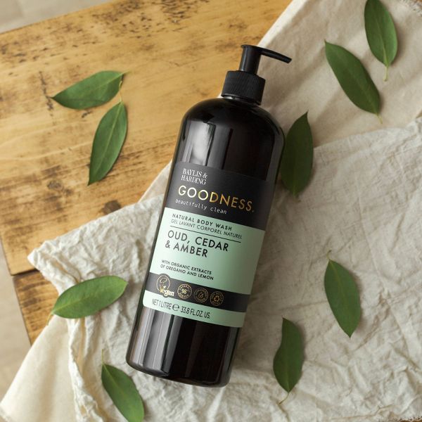 Baylis & Harding Goodness Oud Body Wash with Pump - Cedar and Amber - 33.8 fl oz