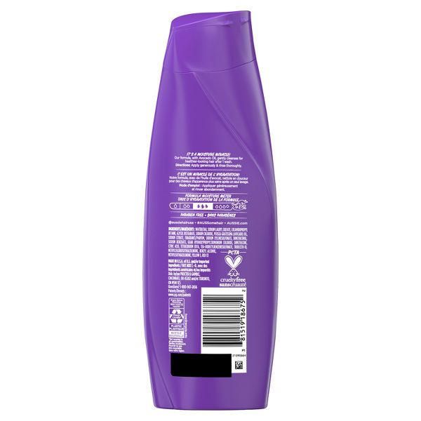 Aussie Miracle Moist with Avocado & Jojoba Oil Paraben Free Shampoo - 12.1 fl oz