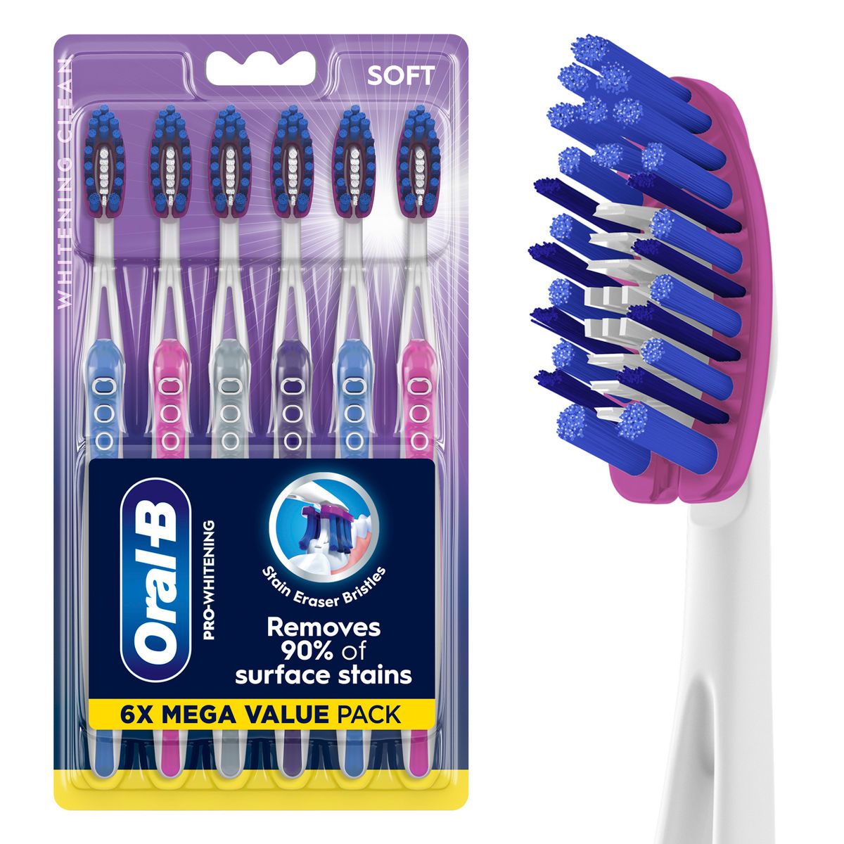 Oral-B 3D White Pro Flex Soft Manual Toothbrush - 6ct