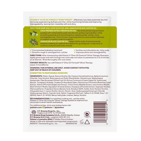 Palmer's Olive Oil Formula Deep Conditioning Hair Mask Pack - 2.1oz