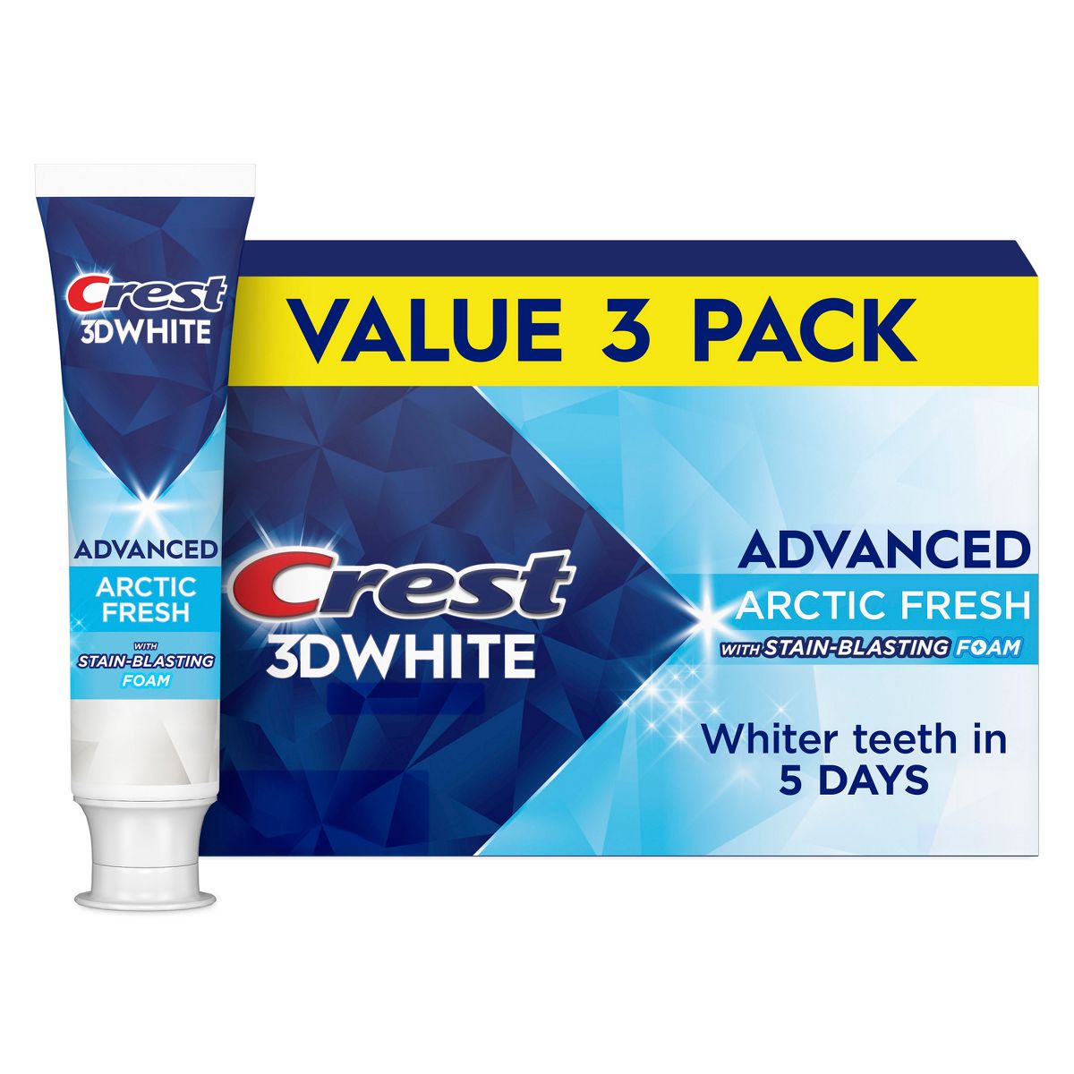 Crest 3D White Advanced Teeth Whitening Fluoride Toothpaste - Arctic Fresh - 3.3oz