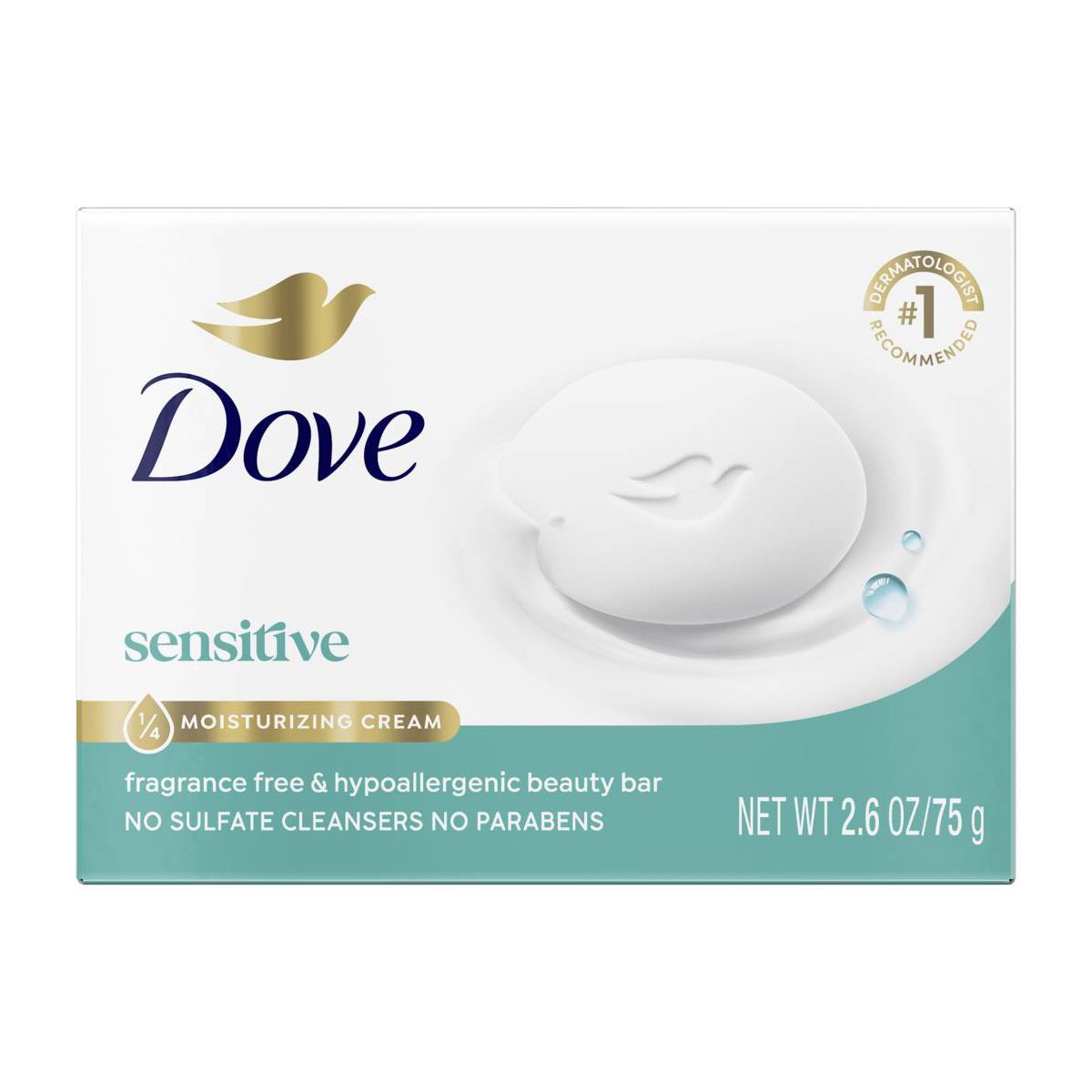 Dove Beauty Sensitive Skin Moisturizing Fragrance-Free Beauty Bar Soap - 12pk/3.75oz each