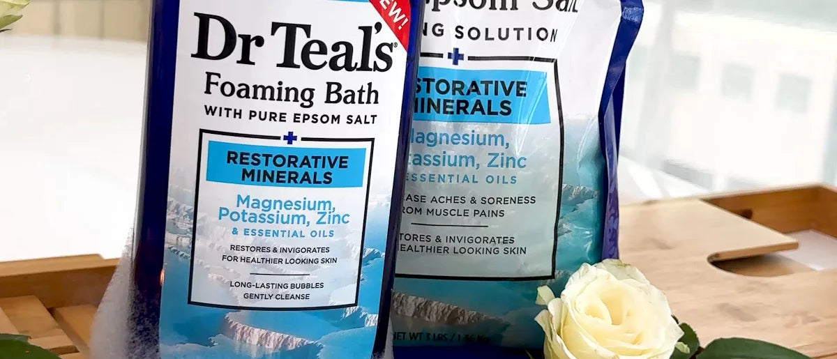 Dr Teal's Epsom Salt Magnesium Soak Restorative Minerals with Potassium & Zinc - 3lbs