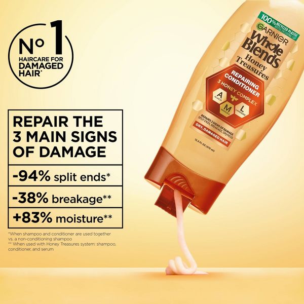 Garnier Whole Blends Honey Treasures Repairing Shampoo and Conditioner - 12.5 fl oz/2ct