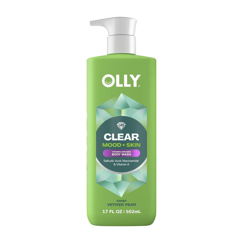 OLLY Clear Mood and Skin Vitamin-Infused Body Wash - Crisp Vetiver Pear - 17 fl oz
