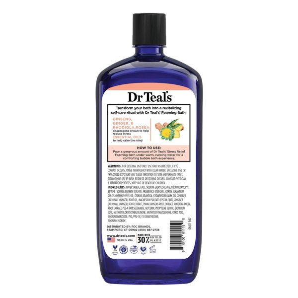 Dr Teal's Stress Relief Essential Oils Foaming Bath Soak - 34oz