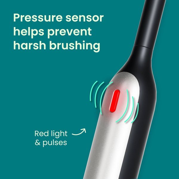 quip Rev Oscillating Rechargeable Electric Toothbrush with Timer Replaceable Brush Head Multiple Modes and Travel Case - White/Blue