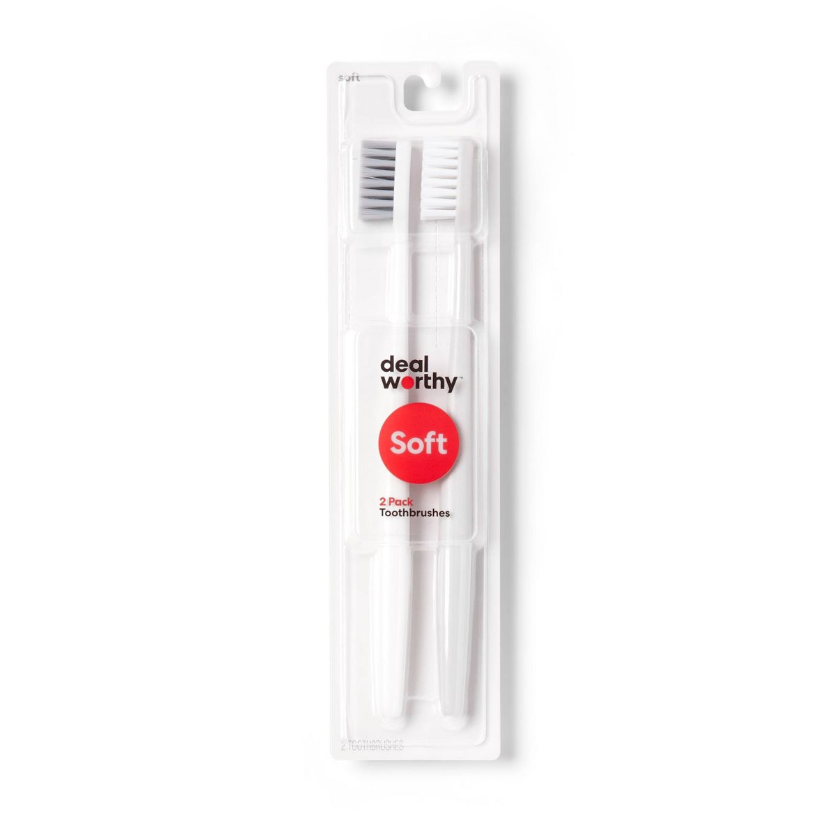 Basic Soft Bristle Manual Toothbrush - 2ct - Dealworthy™