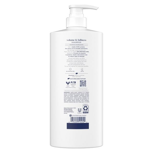 Dove Beauty Volume + Fullness Hair Shampoo Pump with Biotin & Bio-Protein Care - 28 fl oz