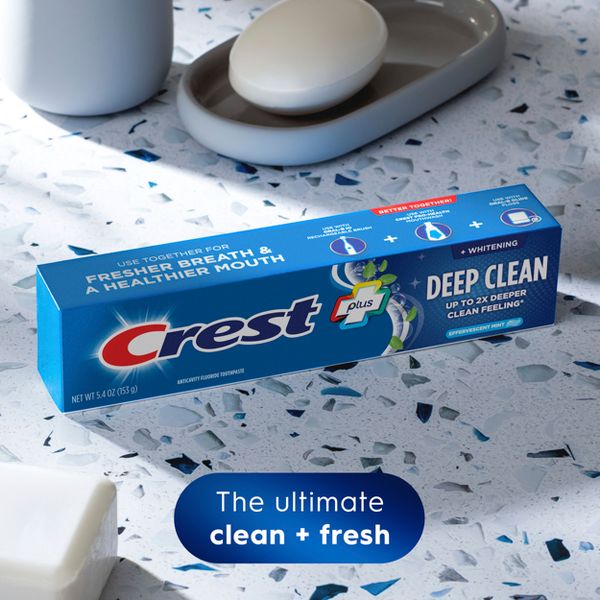 Crest + Deep Clean Complete Whitening Fluoride Toothpaste - Effervescent Mint - 5.4 oz