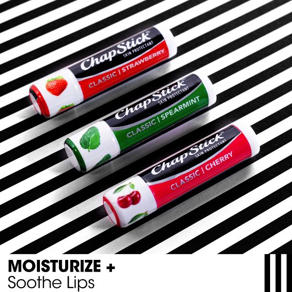 Chapstick Classic Variety Pack Lip Balm - Cherry, Strawberry, & Spearmint - 3ct/0.45oz