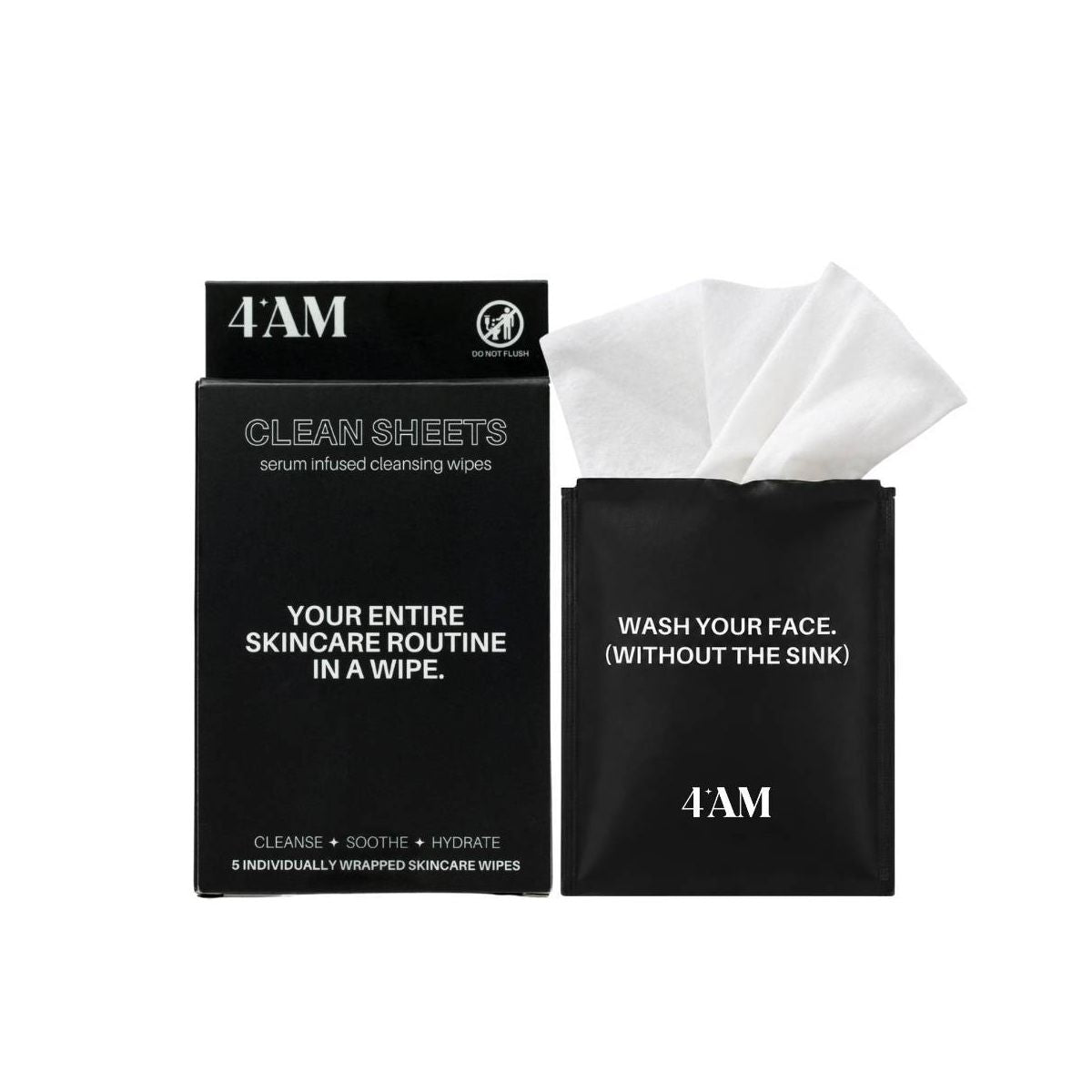 4AM Clean Sheets Facial Cleansing Skincare Wipes - Fragrance-Free - 25ct