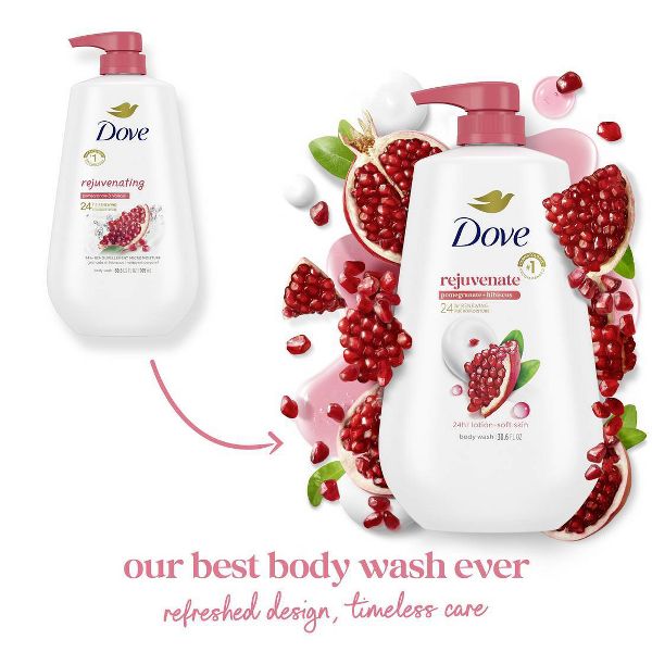 Dove Beauty Rejuvenate Body Wash Pump - Pomegranate & Hibiscus 24hr Lotion-Soft Skin - 30.6 fl oz