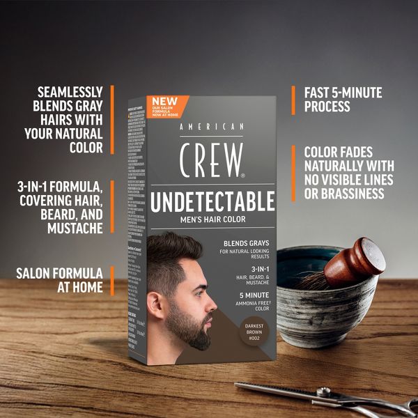 American Crew Undetectable Men's Hair Color - Dark Brown - 2.6 fl oz
