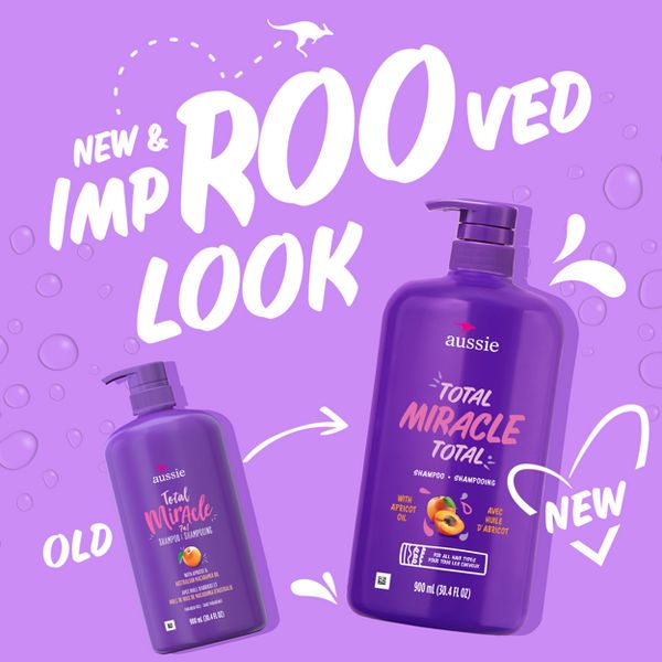 Aussie Paraben-Free Total Miracle Shampoo with Apricot & Macadamia For Damage Hair - 30.4 fl oz