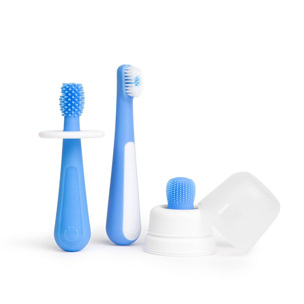 Ubbi Grow with Me 3 Stage Toothbrush Training Set, Polaris Blue