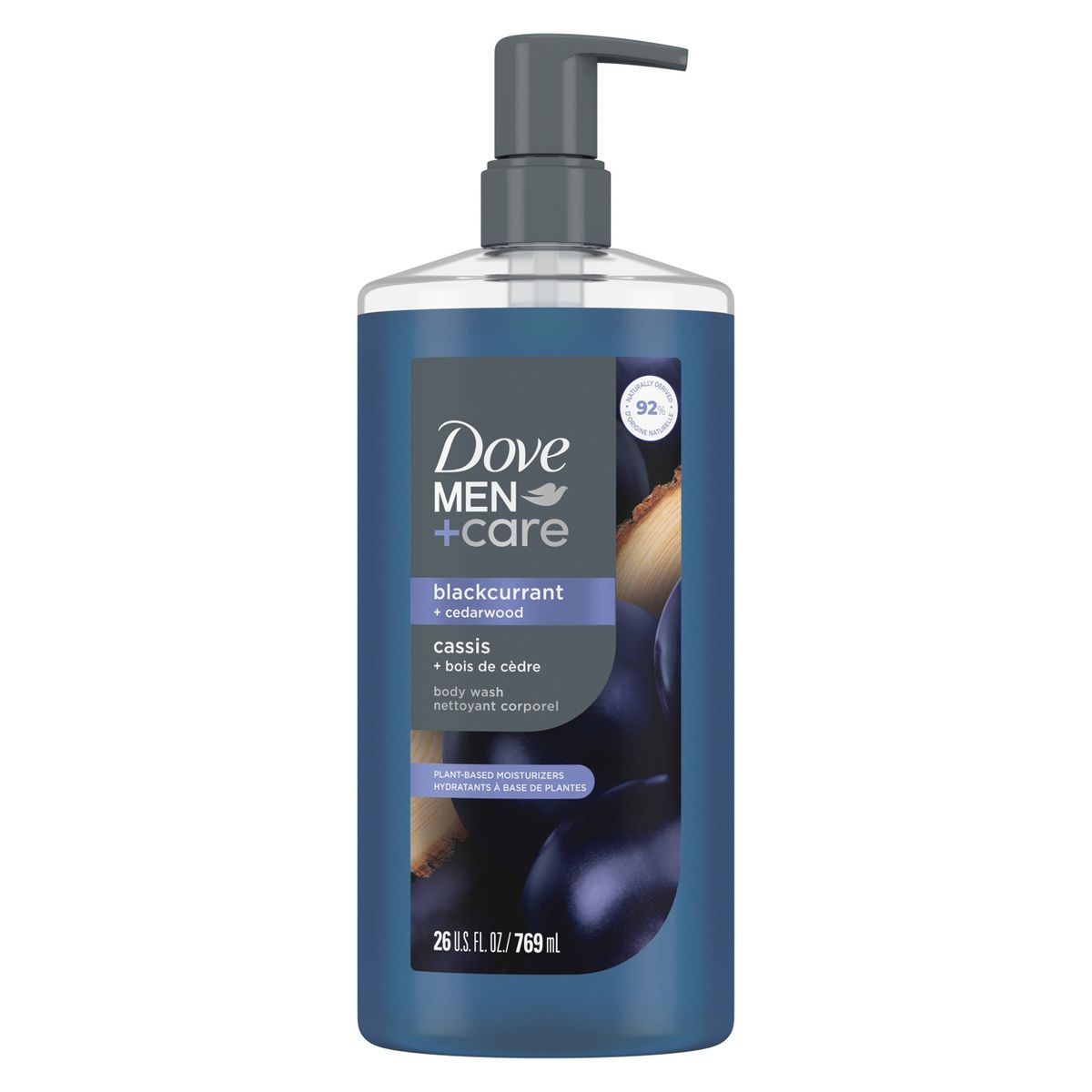 Dove Men+Care Body Wash with Plant-Based Cleansers and Moisturizers - Black Currant & Cedarwood - 26 fl oz