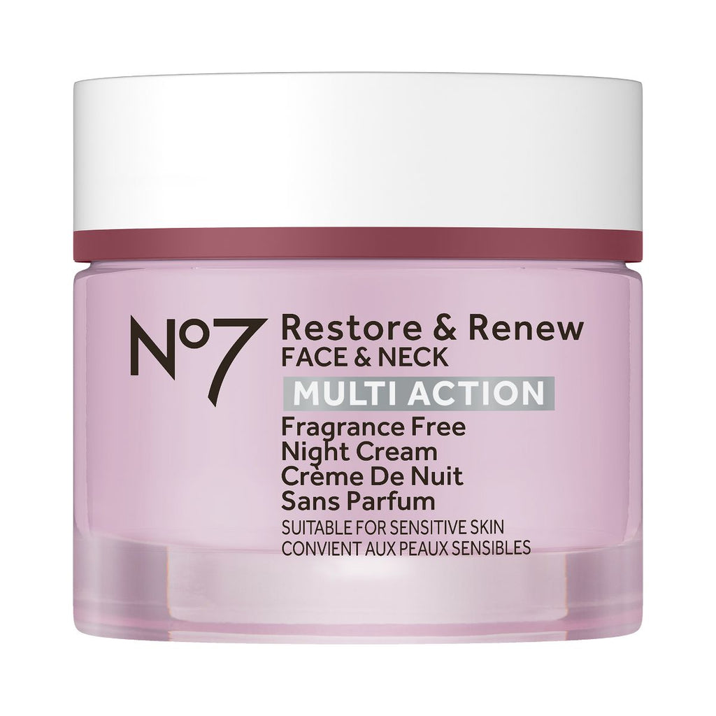 No7 Restore & Renew Face & Neck Multi Action Fragrance Free Night Cream - 1.69 fl oz