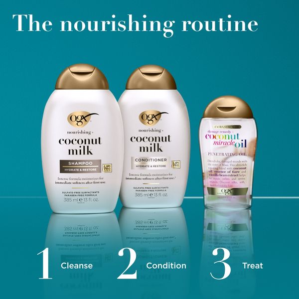 OGX Nourishing + Coconut Milk Shampoo for Strong & Healthy Hair - 13 fl oz