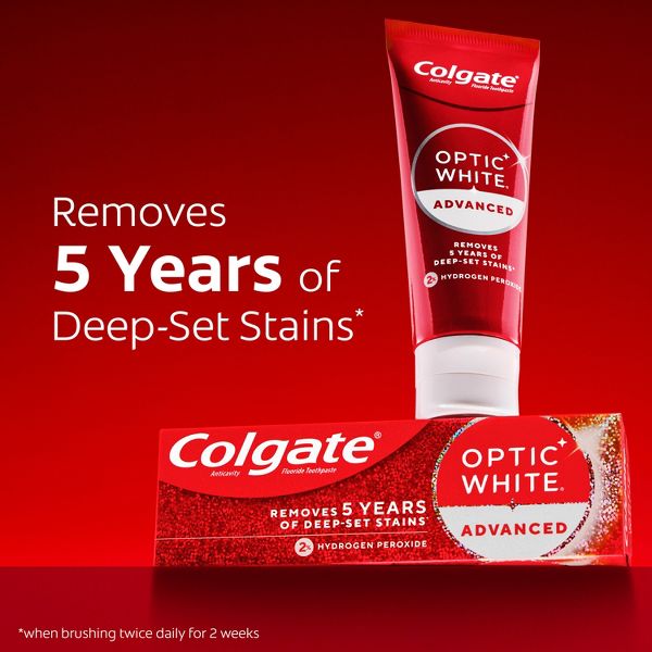 Colgate Optic White Advanced Teeth Whitening Toothpaste with 2% Hydrogen Peroxide - Icy Fresh - 3.2oz