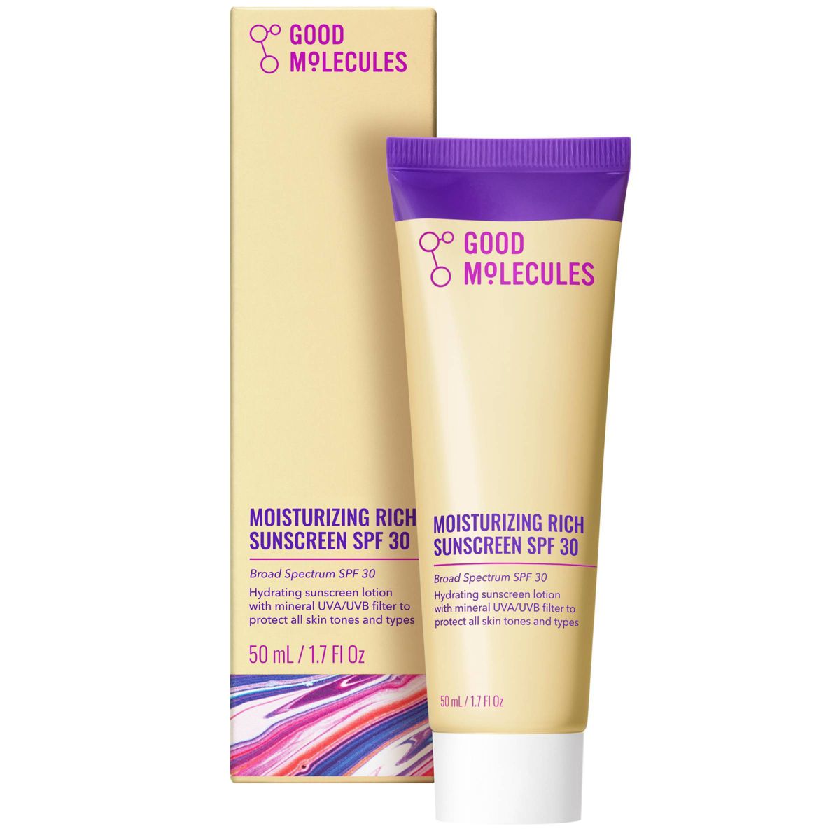 Good Molecules Moisturizing Rich Sunscreen Face Moisturizer - SPF 30 - 50ml