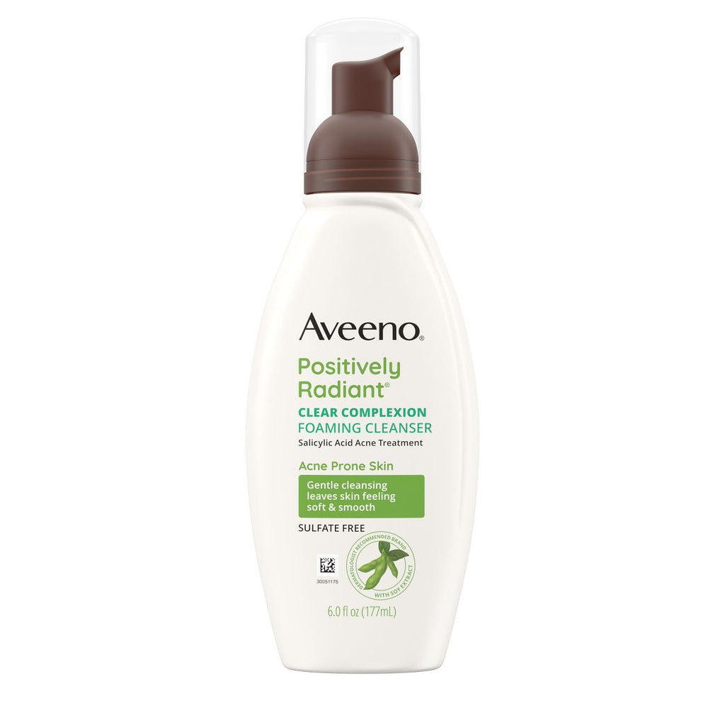 Aveeno Clear Complexion Foaming Oil-Free Facial Cleanser with Soy Extract & Salicylic Acid for Acne-Prone Skin - 6 fl oz