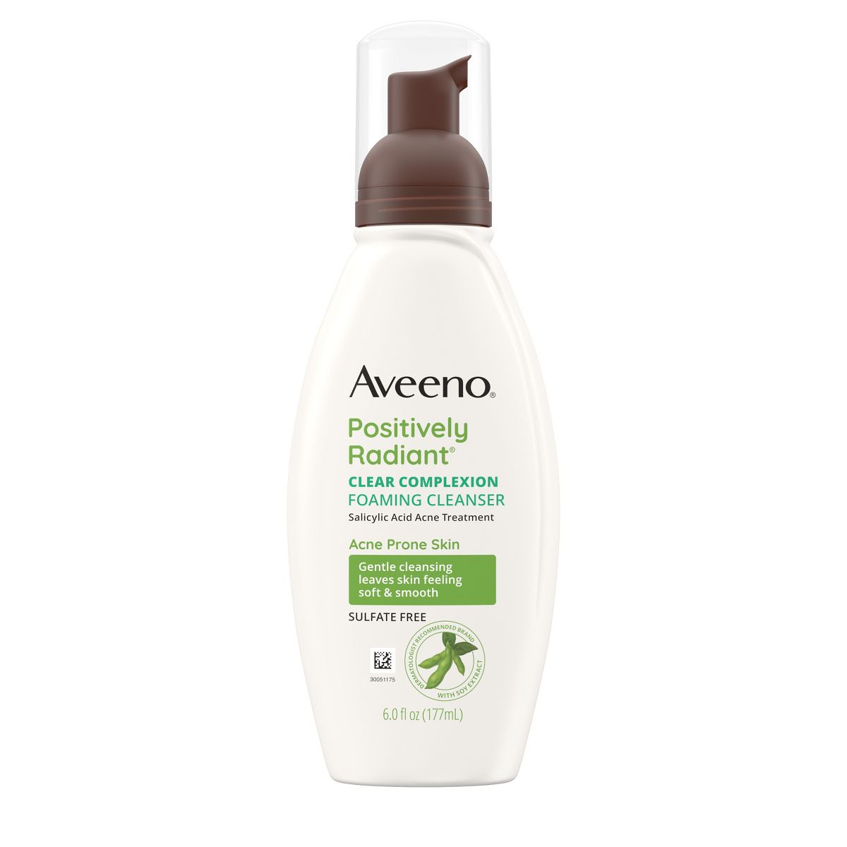 Aveeno Clear Complexion Foaming Oil-Free Facial Cleanser with Soy Extract & Salicylic Acid for Acne-Prone Skin - 6 fl oz