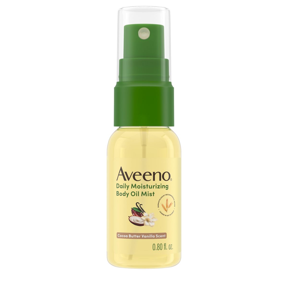 Aveeno Daily Moisturizing Body Oil Mist with Oat and Jojoba Oil - Hypoallergenic - Cocoa Butter Vanilla Scent- .8 fl oz