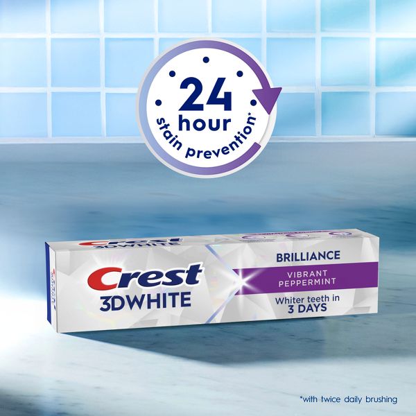 Crest 3D White Brilliance Vibrant Peppermint Teeth Whitening Toothpaste - 0.85oz