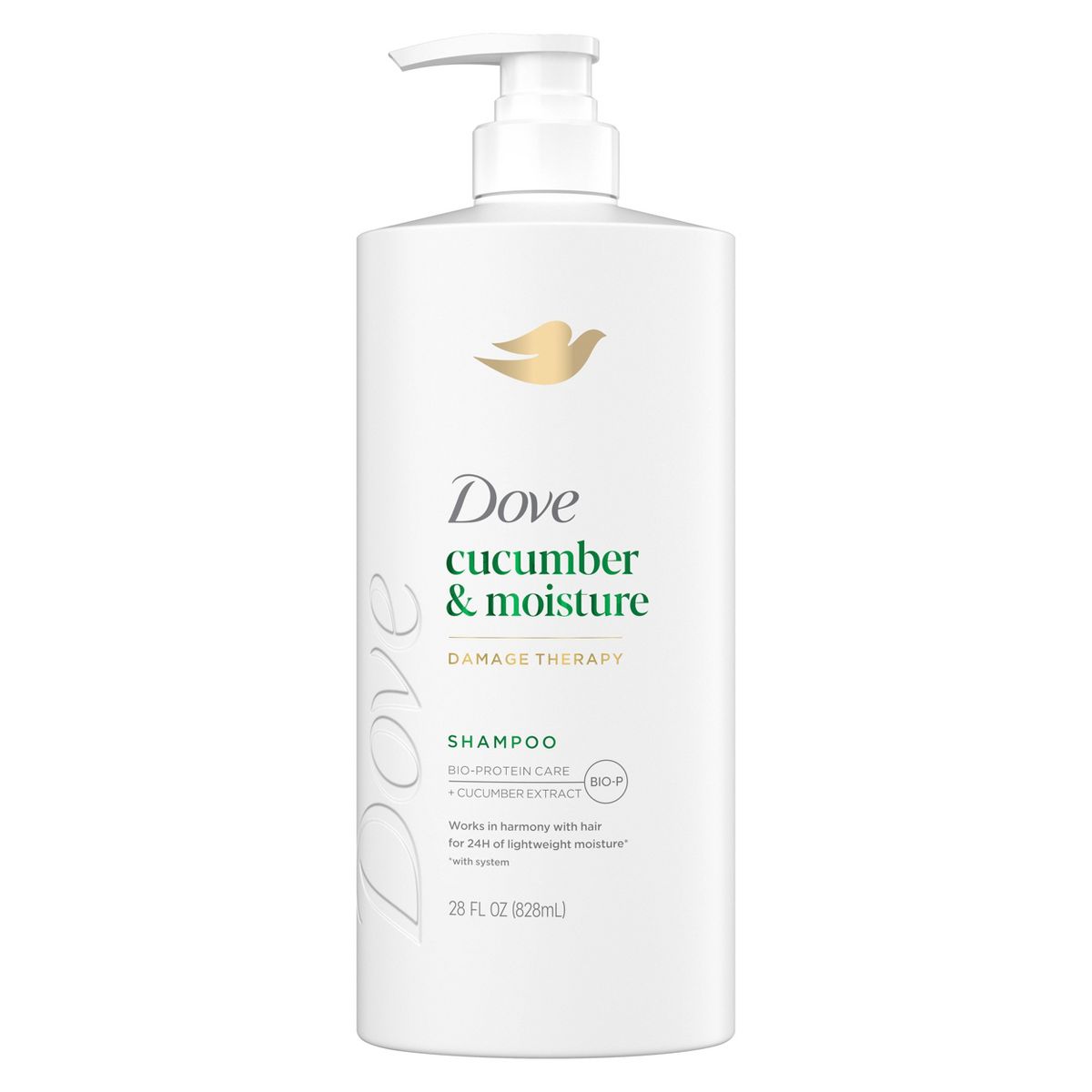 Dove Beauty Cucumber Moisture Hair Shampoo Pump with Bio-Protein Care & Cucumber Extract - 28 fl oz