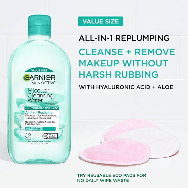 Garnier Hyaluronic Acid Hydrating and Plumping Makeup Remover Micellar Water - 13.5 fl oz