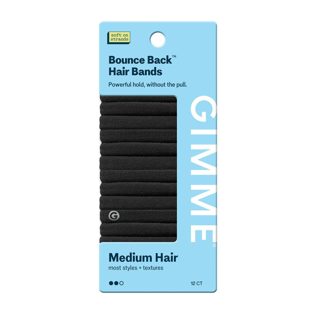 Gimme Beauty Bounce Back Hair Bands for Medium Hair - Black - 12ct: Hair Styling, Nylon, Spandex