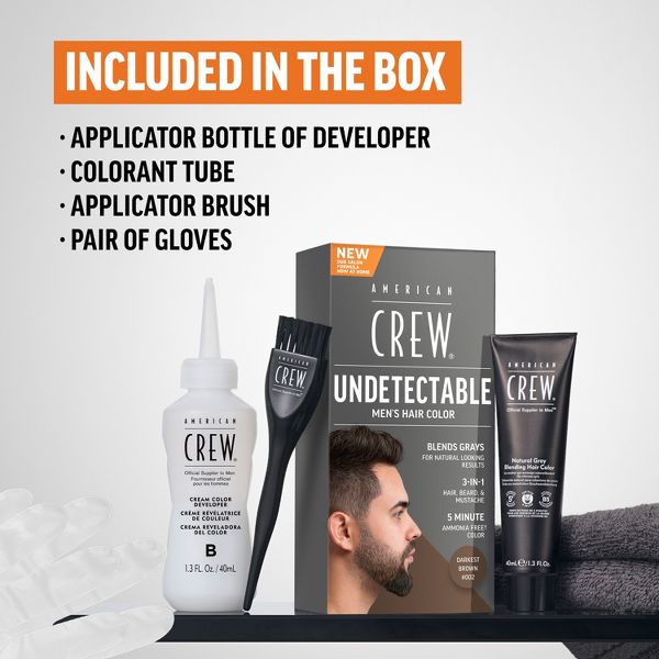American Crew Undetectable Men's Hair Color - Dark Brown - 2.6 fl oz